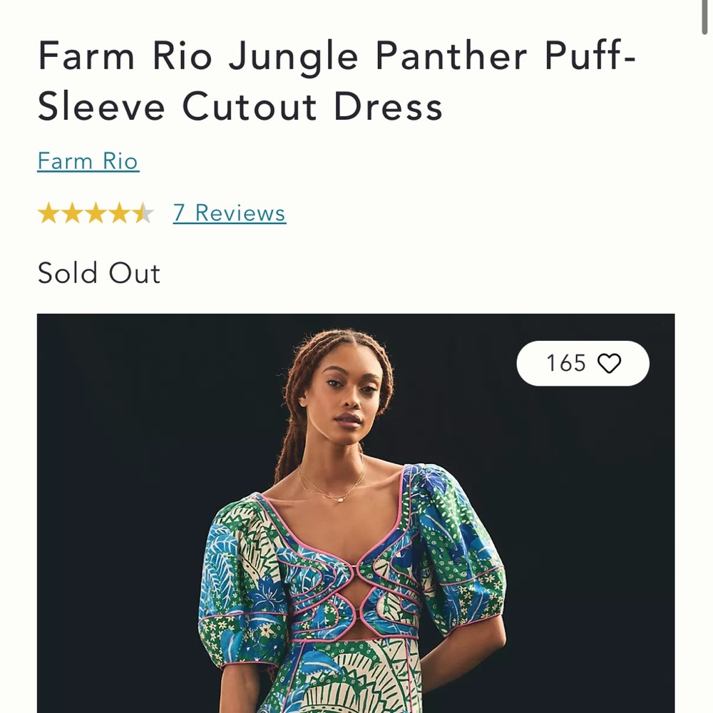 Gorgeous Farm Rio Jungle Panther Dress with Puffed Sleeves and Pink lining - Picture 6 of 6
